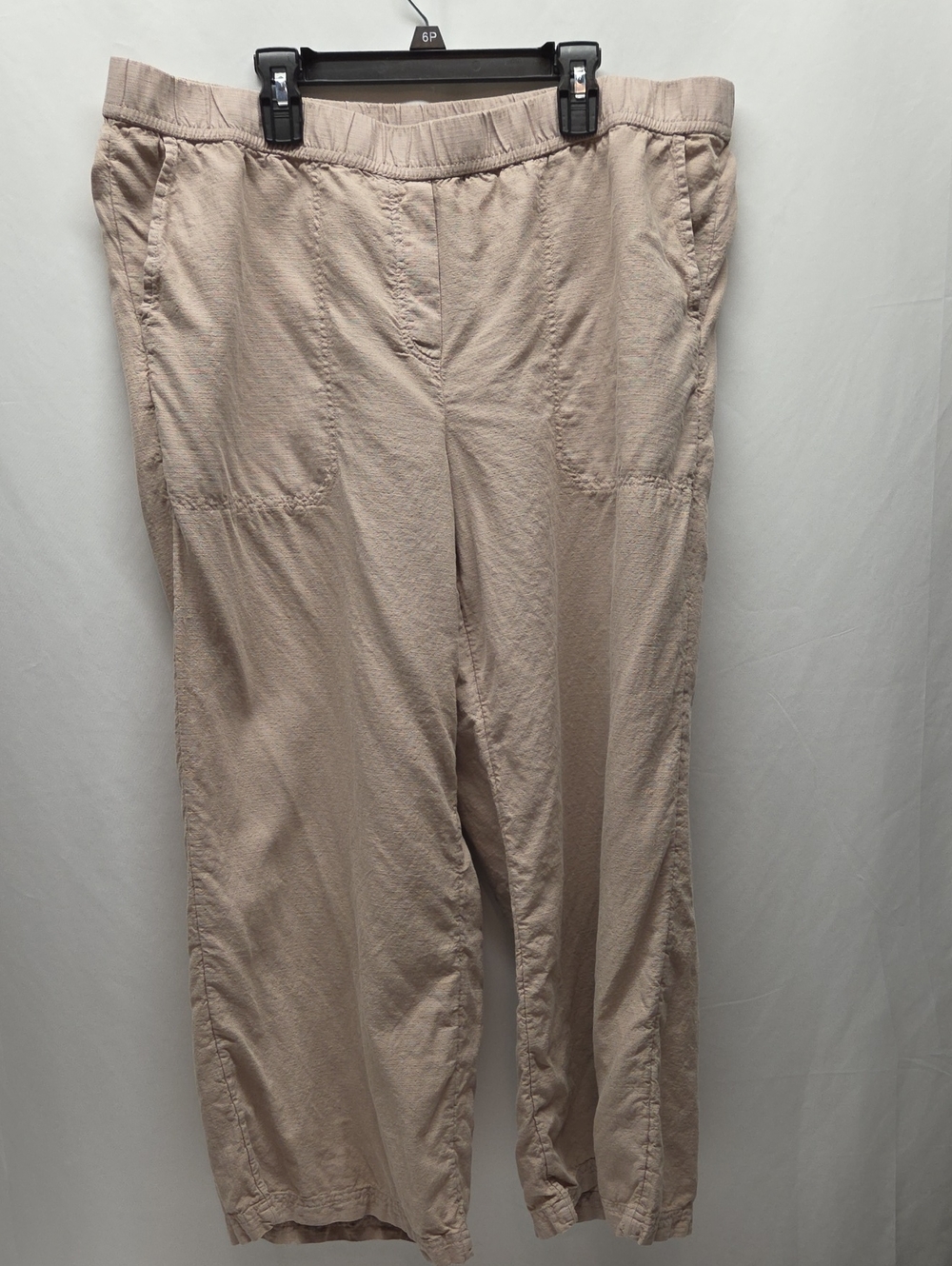 Pure Jill Women's Wide-Leg Pull-On Pants in Light Taupe Boho Vacation Granola